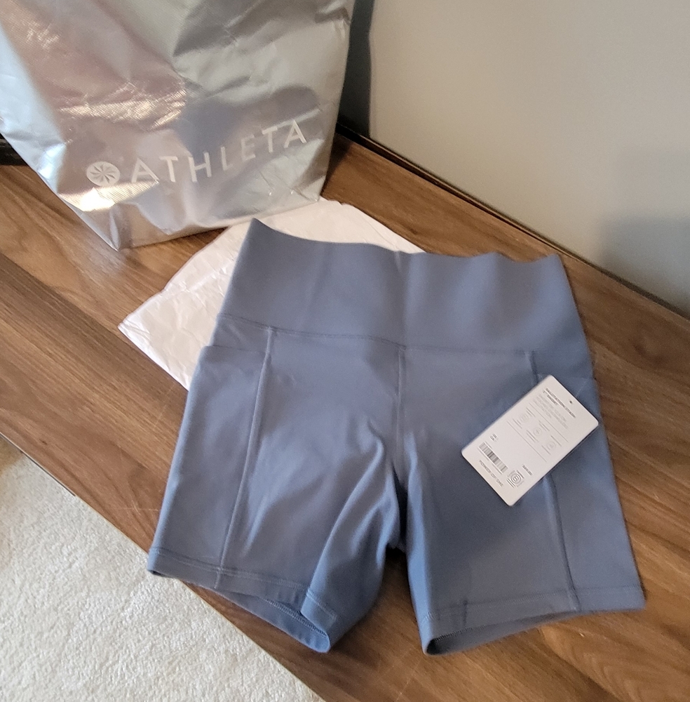 NWT Athleta Blue High-Waisted Shorts